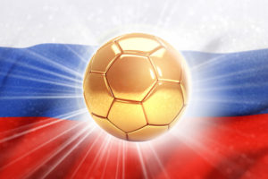 Russian Flag and Golden Football